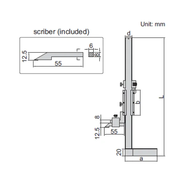 Thước đo cao cơ khí Insize 1253-200 - Ảnh 3