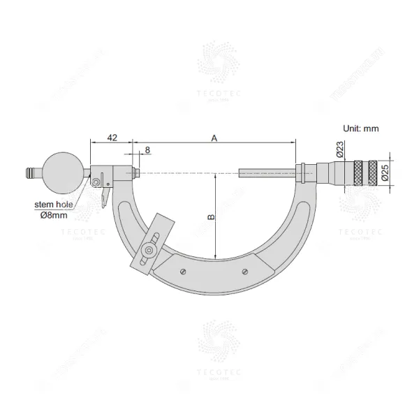 Panme cơ khí đo ngoài có đầu gắn đồng hồ so Insize 3346-200 - Ảnh 4
