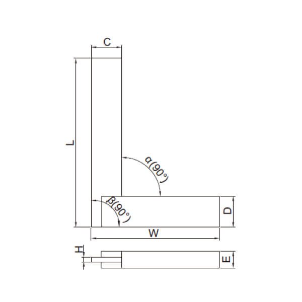 Thước đo góc vuông mỏng với đế rộng Insize 4792-75 - Ảnh 3