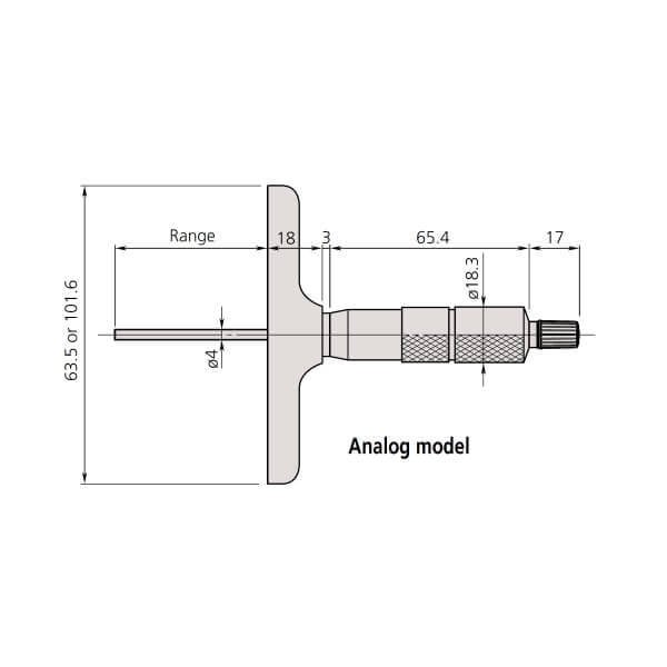 Panme đo sâu cơ khí Mitutoyo Series 129-149 - Ảnh 3