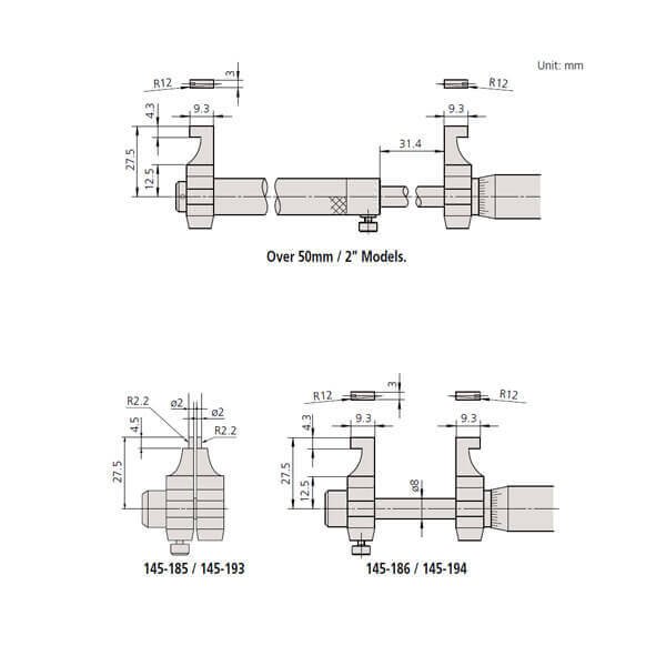 Panme đo trong cơ khí Mitutoyo 145-188 - Ảnh 4