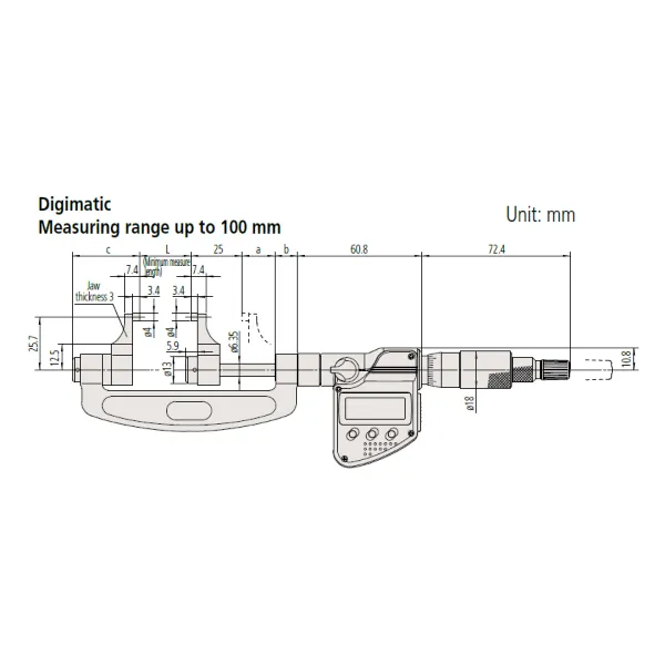 Panme đo ngoài điện tử Mitutoyo 343-250-30 - Ảnh 5