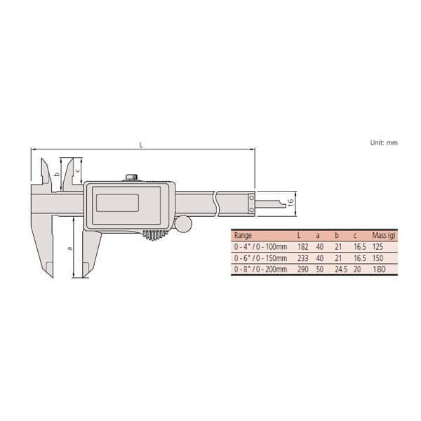 Thước kẹp điện tử Absolute Mitutoyo năng lượng mặt trời 500-444 - Ảnh 3