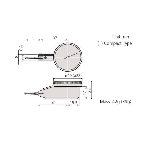 Đồng hồ so cơ khí Mitutoyo loại ngang 513-403-10E - Ảnh 3