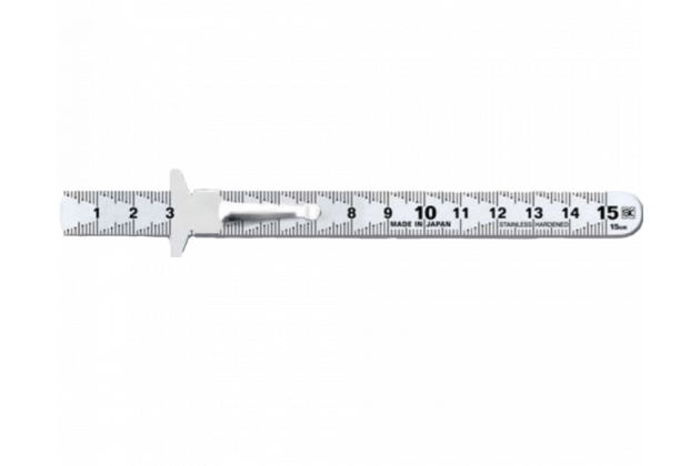 Thước lá inox mạ nhũ bạc 150mm Niigata Seiki SVC_15KD