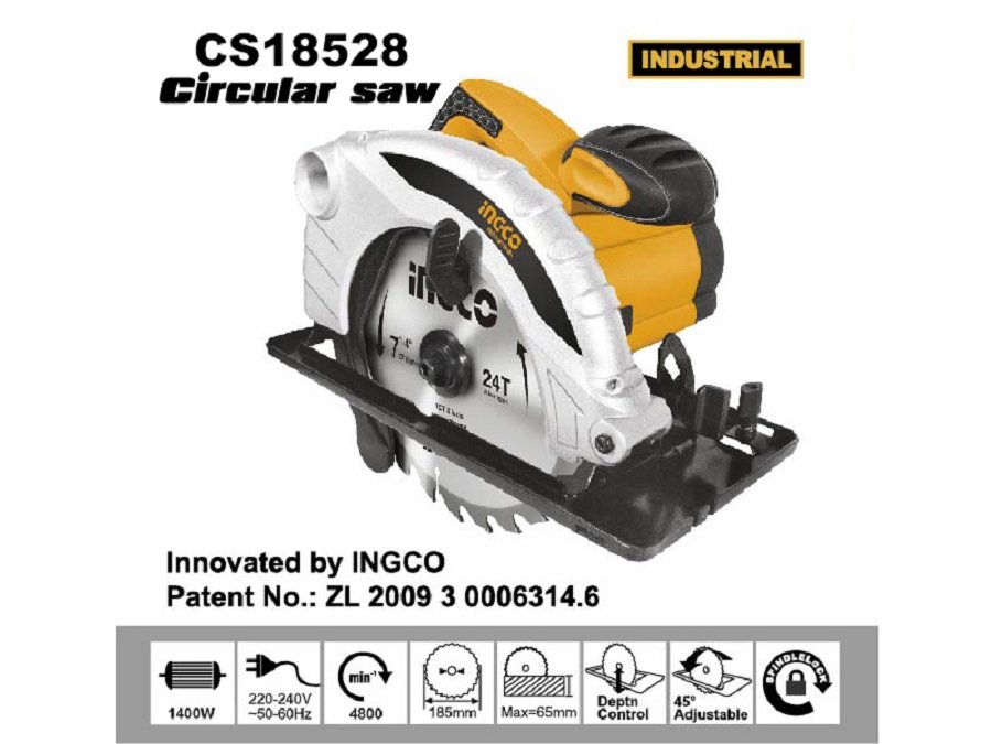 Máy cưa đĩa tròn INGCO vận hành êm ái, ít sinh nhiệt, làm việc kéo dài