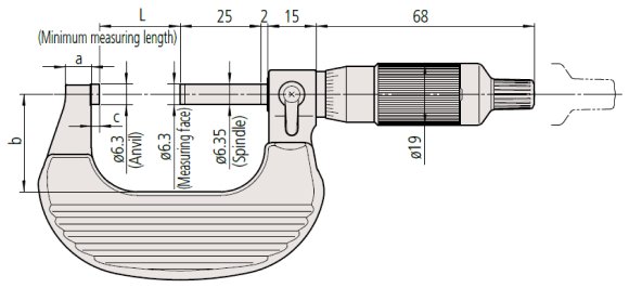 Panme cơ khí đo ngoài Mitutoyo 102