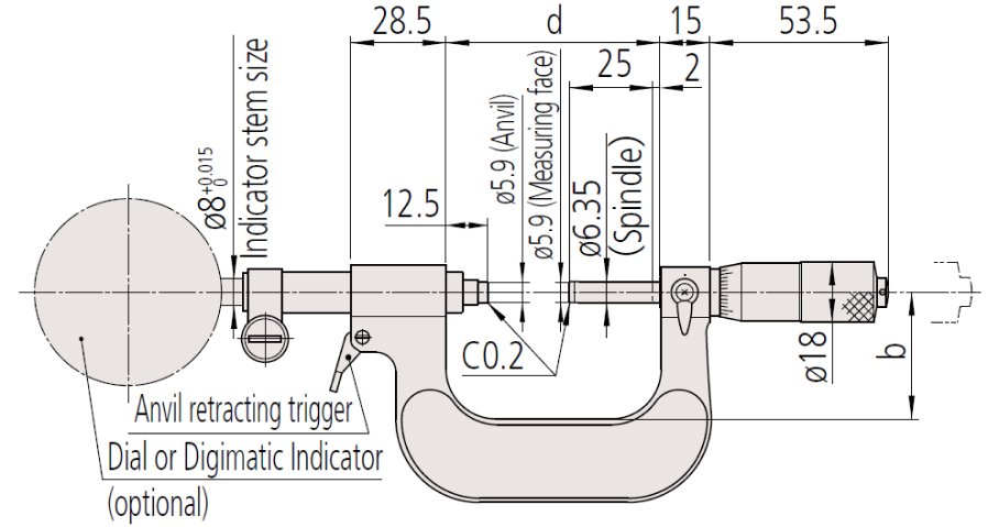 Panme đo ngoài đồng hồ Mitutoyo 107