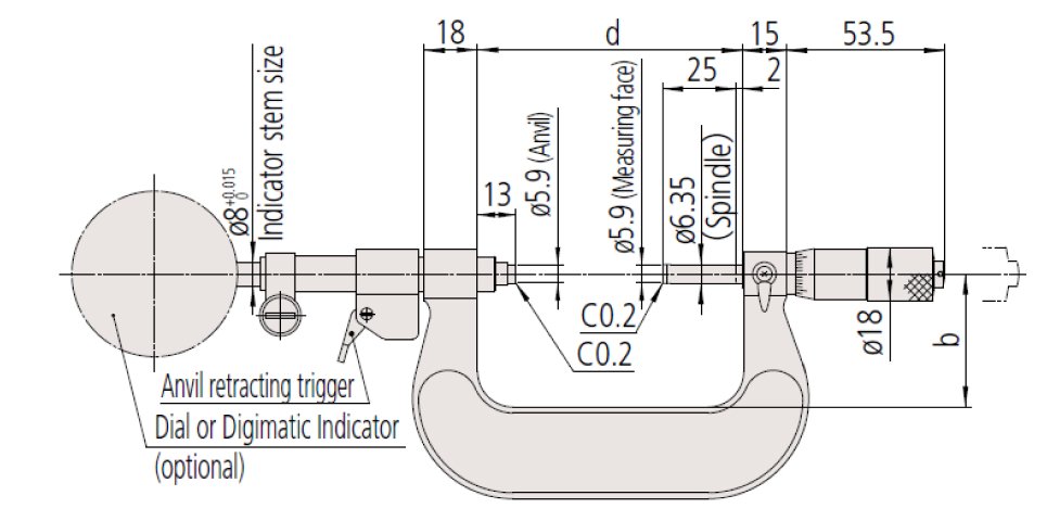 Panme đo ngoài đồng hồ Mitutoyo 107