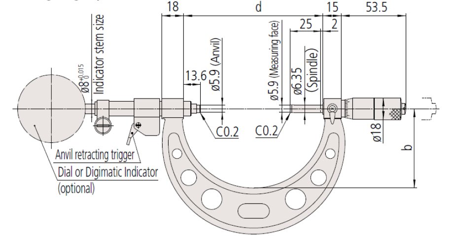Panme đo ngoài đồng hồ Mitutoyo 107