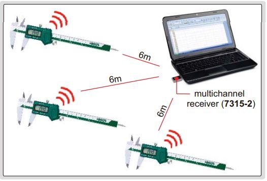 Thước kẹp điện tử kết nối không dây (không chống nước) Insize 1113-200 3 Thước kẹp điện tử kết nối không dây Insize (không chống nước)