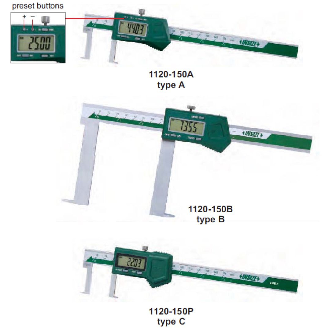 Thước kẹp điện tử đo rãnh Insize (Không chống nước) 1120-150AWL 3 Thước kẹp điện tử đo rãnh Insize (Không chống nước) 1120