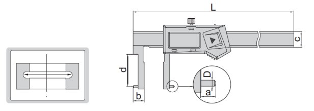Thước kẹp điện tử đo rãnh trong Insize 1121-500AWL 2 Thước kẹp điện tử đo rãnh Insize (Không chống nước) 1120