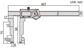 Thước kẹp điện tử nhiều đầu đo Insize (Không chống nước) 1124-300A