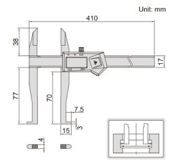 Thước kẹp điện tử đo lỗ khoan sâu Insize 1129