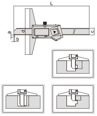 Thước đo sâu điện tử loại ngàm móc (không chống nước) Insize 1142