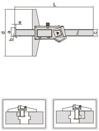 Thước đo sâu điện tử loại 2 ngàm móc (không chống nước) Insize 1144