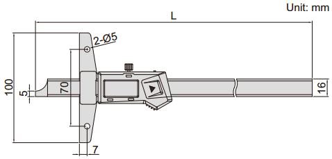 Thước đo sâu điện tử có thể gắn thêm đế dài Insize 1147