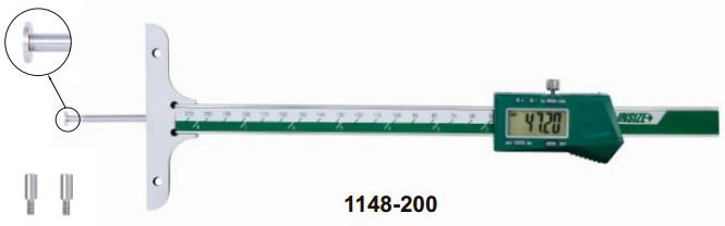 Thước đo sâu điện tử loại đầu đo tròn Insize 1148-200WL 10 Thước đo sâu điện tử loại đầu đo tròn (không chống nước) Insize 1148