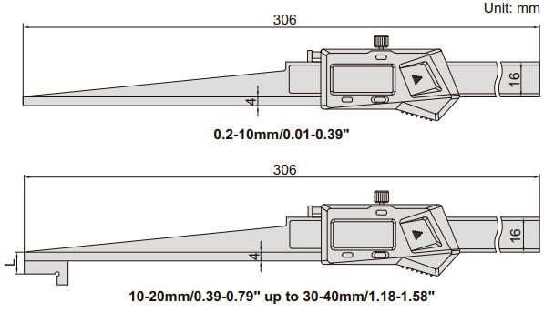 Thước đo rãnh côn điện tử Insize 1160
