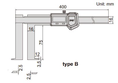 Thước kẹp điện tử đo rãnh Insize (Không chống nước) 1178