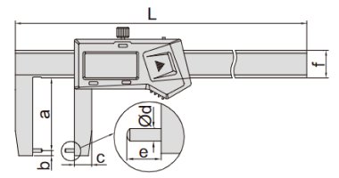 Thước kẹp điện tử đo biên dạng ngoài Insize (Không chống nước) 1185