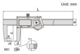 Thước kẹp điện tử đo biên dạng ngoài hẹp Insize (Không chống nước)