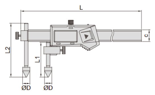 Thước kẹp điện tử đo khoảng cách tâm Insize (Không chống nước) 1192