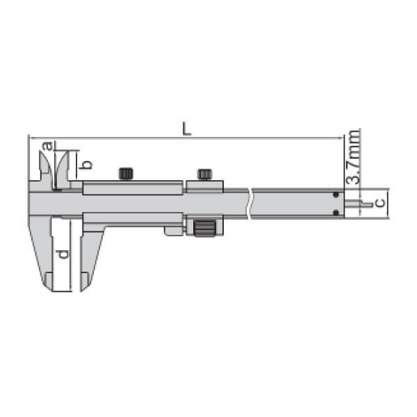 Thước kẹp cơ khí có vít tinh chỉnh Insize 1233-180 3 Thước kẹp cơ khí Insize 1233 (có vít tinh chỉnh)