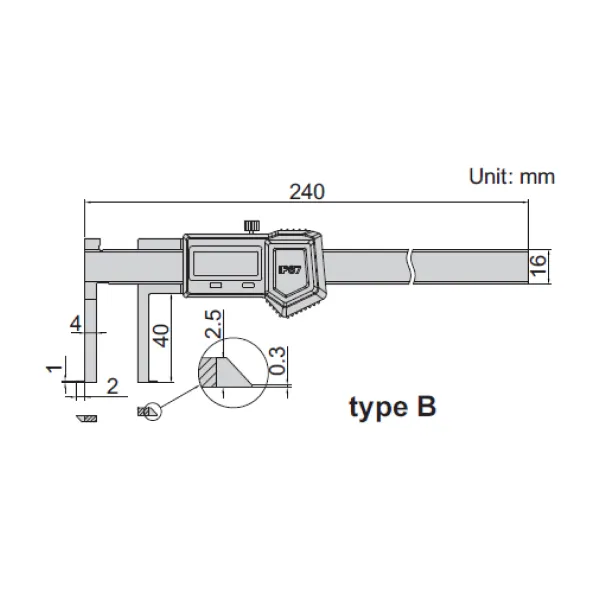 Thước kẹp điện tử đo rãnh Insize (Không chống nước) 1520