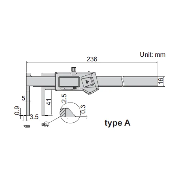 Thước kẹp điện tử đo rãnh Insize (Không chống nước) 1520