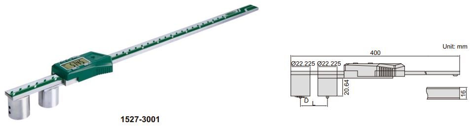 Thước kẹp điện tử tùy biến đầu bi Insize (Không chống nước) 1527