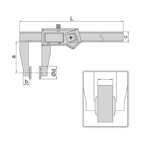 Thước kẹp điện tử ngàm đĩa Insize 1533