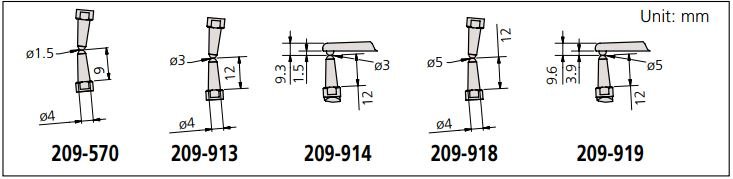 Ngàm đo kích thước ngoài ống điện tử Mitutoyo