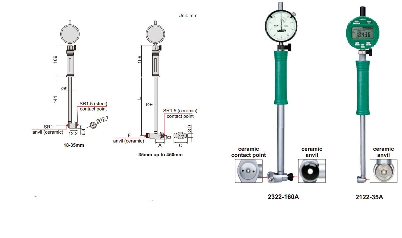 Đồng hồ đo lỗ Insize