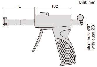 Panme PISTOL GRIP 3 đầu đo Insize 2124