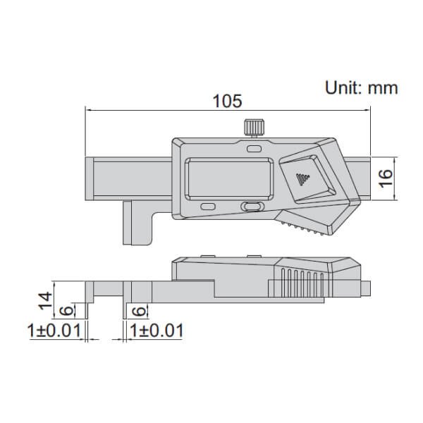 Đồng hồ đo ren côn ngoài Insize 2230