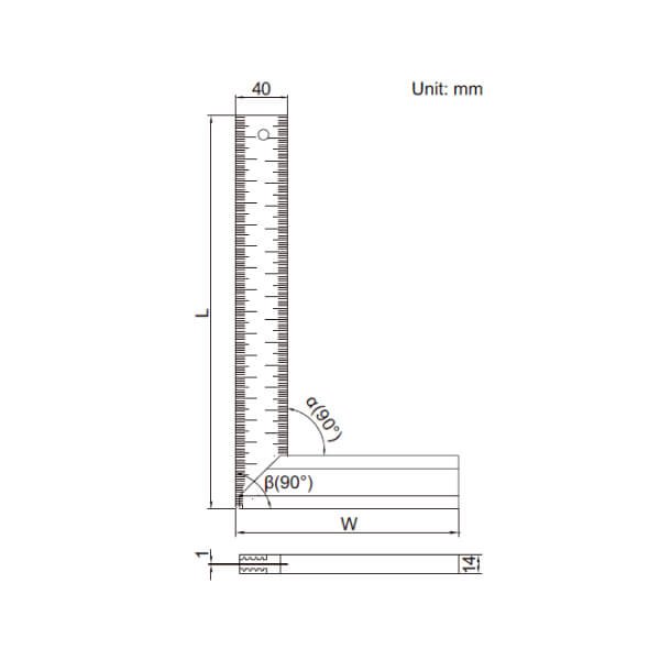 Bản vẽ thước đo thử độ vuông góc Insize 