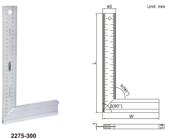 Thước đo thử độ vuông góc Insize 2275