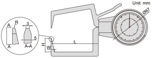 Thước kẹp cơ khí đo độ dày bên ngoài Insize 2333