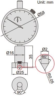 Đồng hồ đo biên dạng bề mặt 2344-1 3 Đồng hồ đo độ dày biên dạng bề mặt Insize 2344