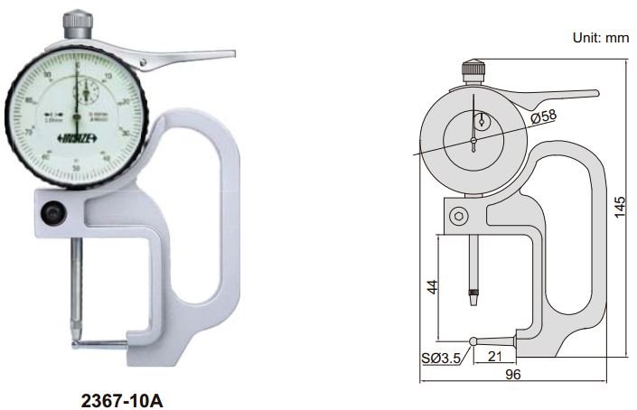 Đồng hồ đo độ dày ống Insize 2367