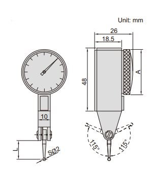 Đồng hồ so chân gập Insize 2380