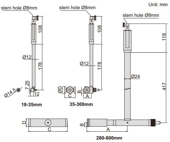 Dụng cụ đo lỗ Insize 2422
