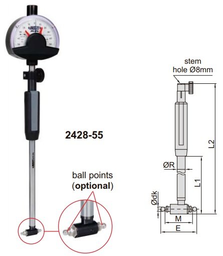 Dụng cụ đo lỗ bánh răng Insize 2428