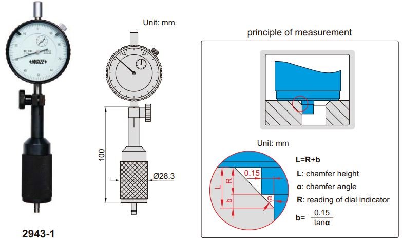 Dưỡng đo chiều cao góc vát Insize 2943