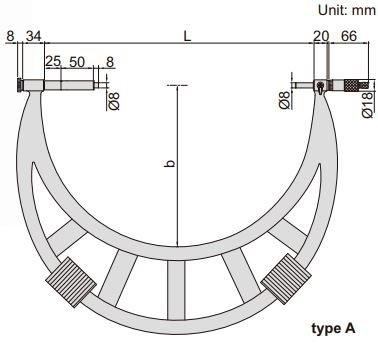 Panme đo ngoài với phần đe có thể mở rộng Insize 3205