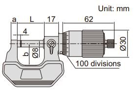Panme đo ngoài nhanh Insize 3208