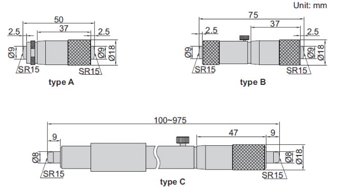 Thước panme đo trong cơ khí dạng ống Insize 3229-675 2 Thước panme đo trong cơ khí dạng ống Insize 3229