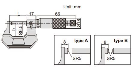 Panme SPHERICAL ANVIL TUBE Insize 3260